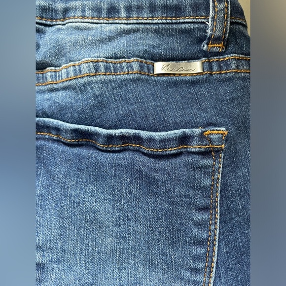 Kancan Distressed Dark Denim Midrise Stretch Jeans, Size 7/27, Grunge, Destroyed - Picture 8 of 11